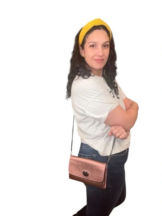 Metallic Rose Gold Chain Shoulder Bag - Picture 11 of 11